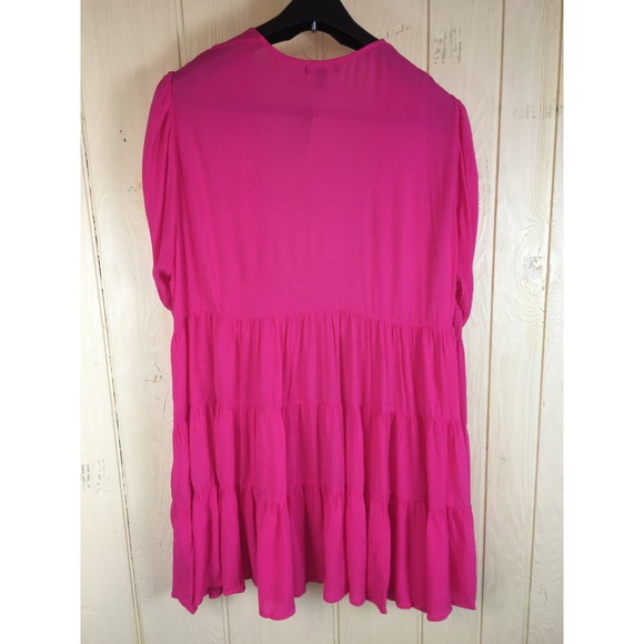 Torrid Swim Cover Up Cardigan Womens 1X 14W 16W Crinkle Gauze Beach Boho Ruffles - Picture 8 of 12